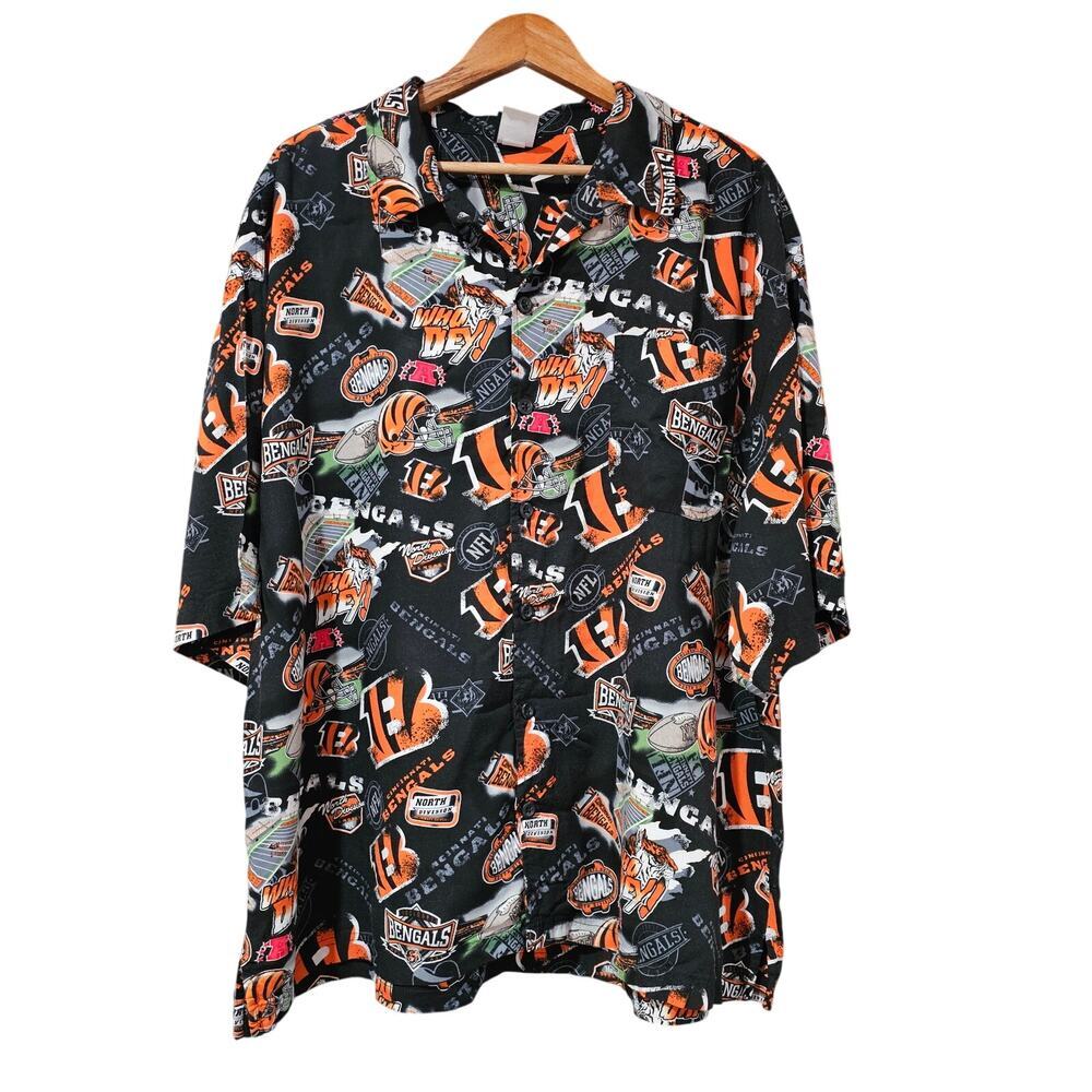 NFL Team Apparel Cincinnati Bengals Button Down Shirt Size 2XL
